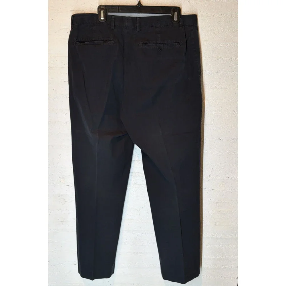 Preppy Banana Republic Black Cotton Flat Front Pants 36x32